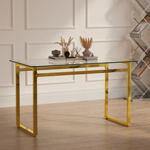 Load image into Gallery viewer, Modern Minimalist Rectangular Dining Table With Tempered Glass Top
