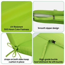 Load image into Gallery viewer, 2 Piece Outdoor Chaise Lounge Chair Cushion Set With Pillow, Replacement Patio Seat Cushions - Apple Green
