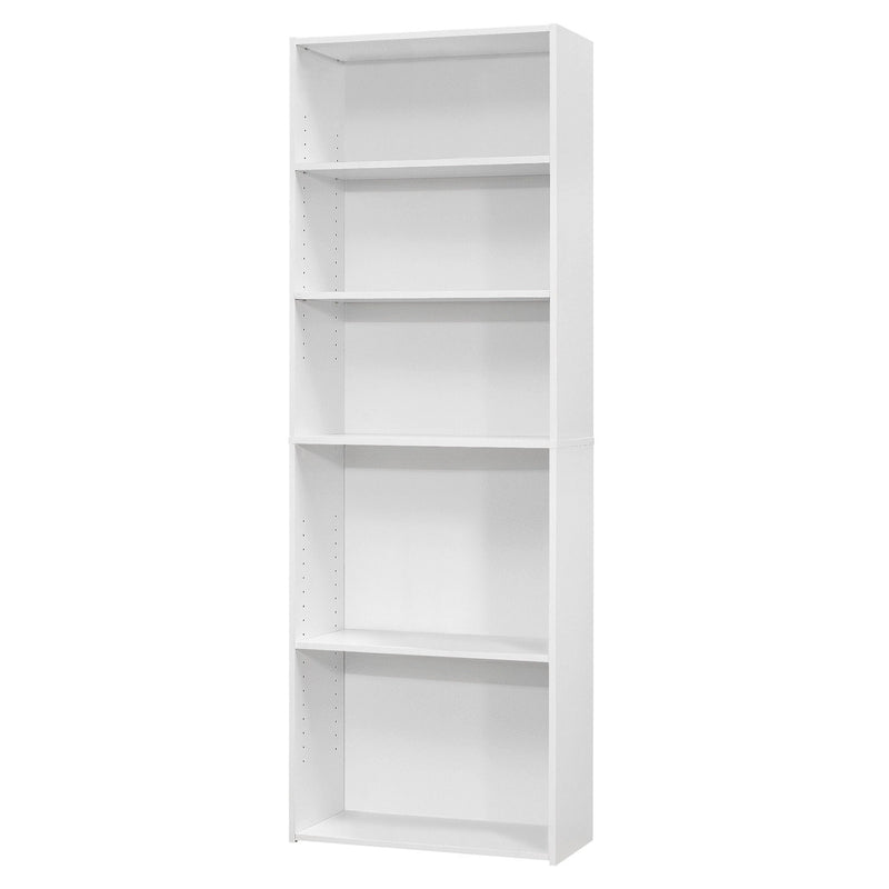 Adjustable Five Tier Bookcase - White