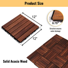 Load image into Gallery viewer, Interlocking Deck Tiles Striped Pattern, Waterproof Anti Mildew Brown
