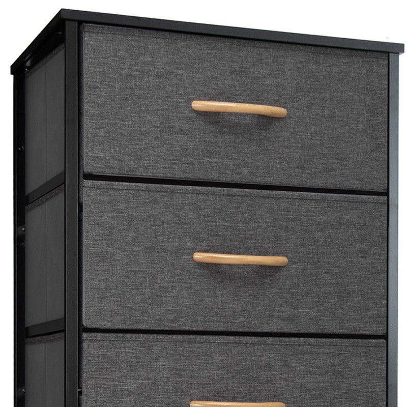 Fabric 6 Drawer Chest - Gray / Black