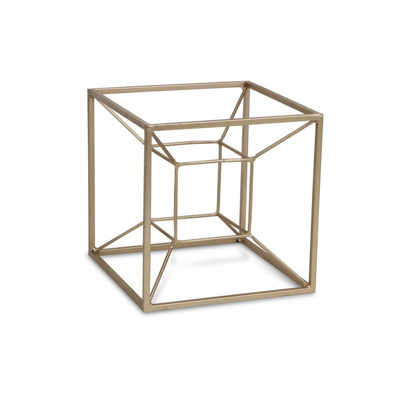 Hand Painted Decorative Box Tabletop Sculpture - Champagne
