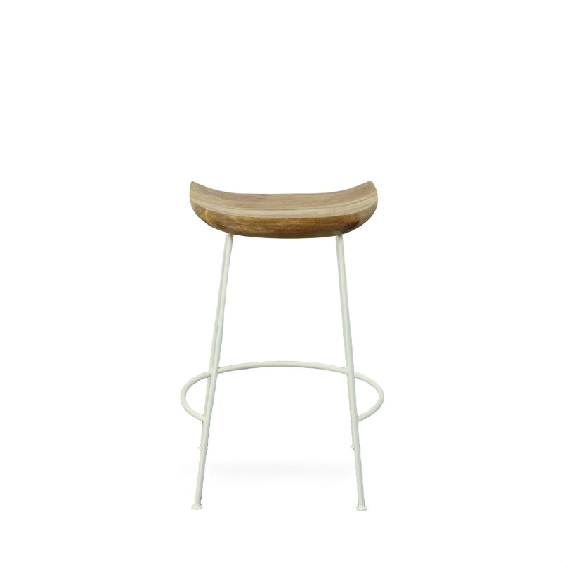 25" Steel Backless Counter Height Bar Chairs (Set of 2) - Natural And White