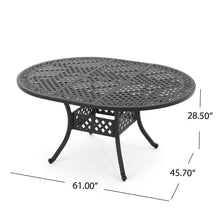 Load image into Gallery viewer, Outdoor Expandable Aluminum Dining Table With Latticework Details And Curvy Legs

