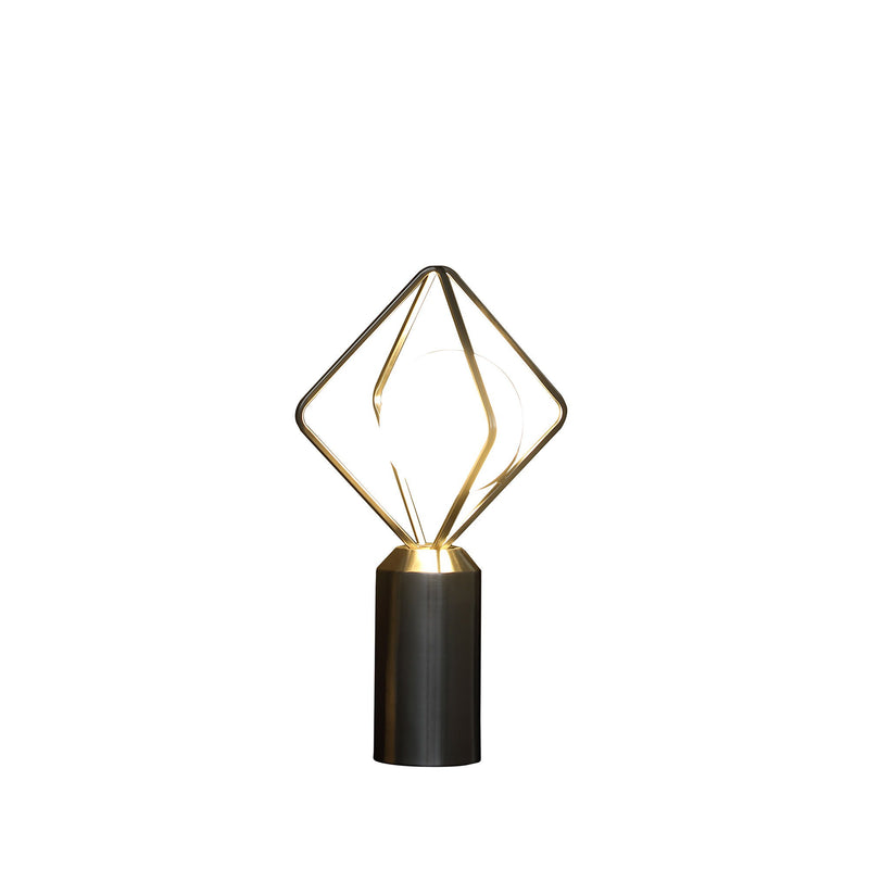 Geometric Pedestal Contemporary Table or Desk Lamp - Silver