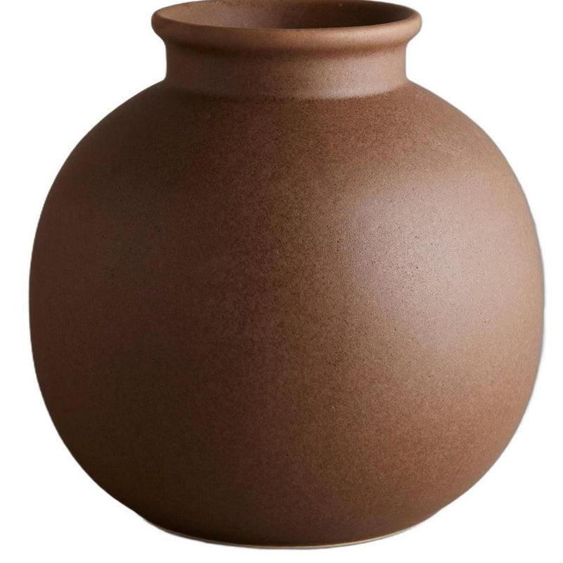 Ceramic Round Table Vase - Dark Brown