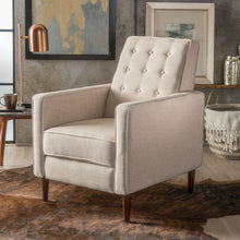Load image into Gallery viewer, Mid-Century Modern Recliner With Button Tufted Waffle Stitch
