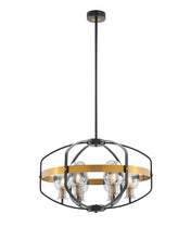 Load image into Gallery viewer, Eight Light Transparent Metal Edison Bulb Dimmable Chandelier With Shades - Gold / Black / Clear
