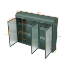 Load image into Gallery viewer, Arched Wall Mounted Cabinet, 3 Door Storage For Kitchen - Dark Green
