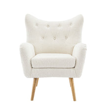 Load image into Gallery viewer, Mid - Century Modern Arm Chair With Wingback Design Wood Legs
