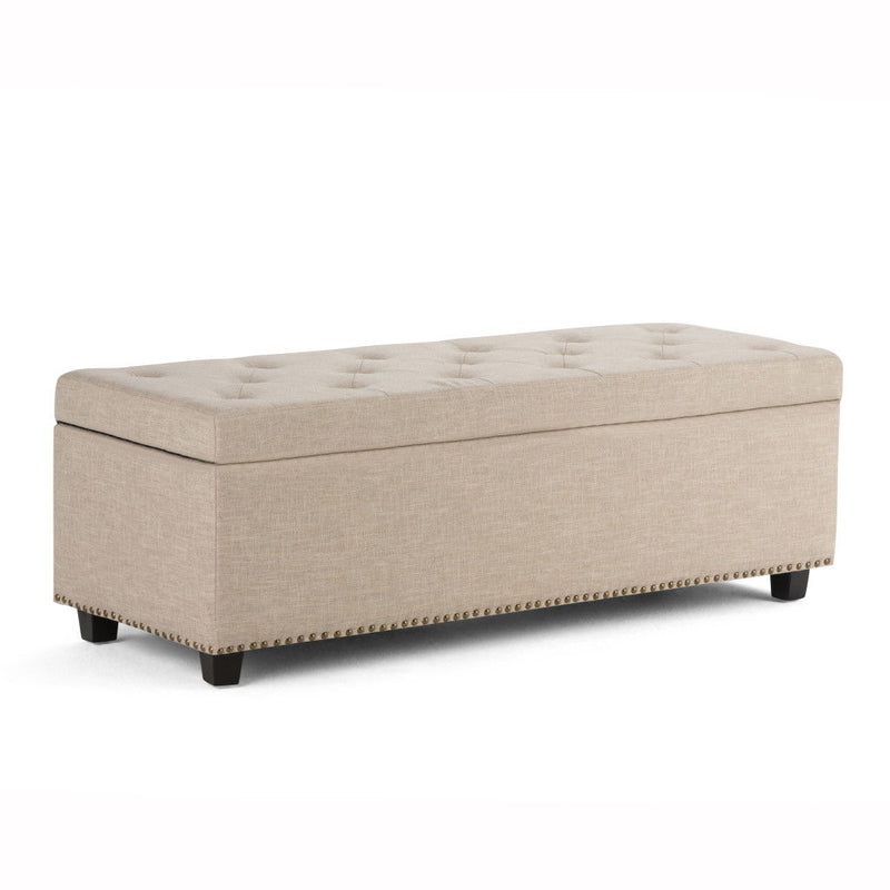48" Upholstery Storage Ottoman - Dark Brown