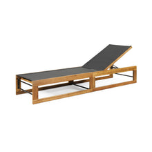 Load image into Gallery viewer, Outdoor Chaise Lounge With Acacia Wood Frame And Mesh Seat - Teak
