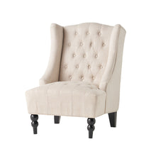 Load image into Gallery viewer, Contemporary Hi Back Club Chair With Wingback Design - Light Beige
