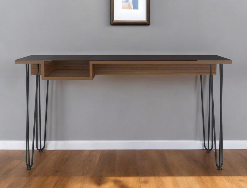 55" Computer Desk - Brown And Black