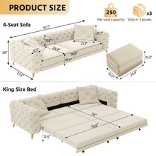 Load image into Gallery viewer, 3 In 1 Convertible Sleeper, Deep Seat Pull Out Sofa Bed, Button Tufted
