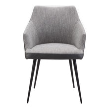 Load image into Gallery viewer, Faux Leather Steel Dining Arm Chair - Gray / Black
