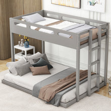 Load image into Gallery viewer, Twin over Full Bunk Bed with Built-in Ladder,Gray
