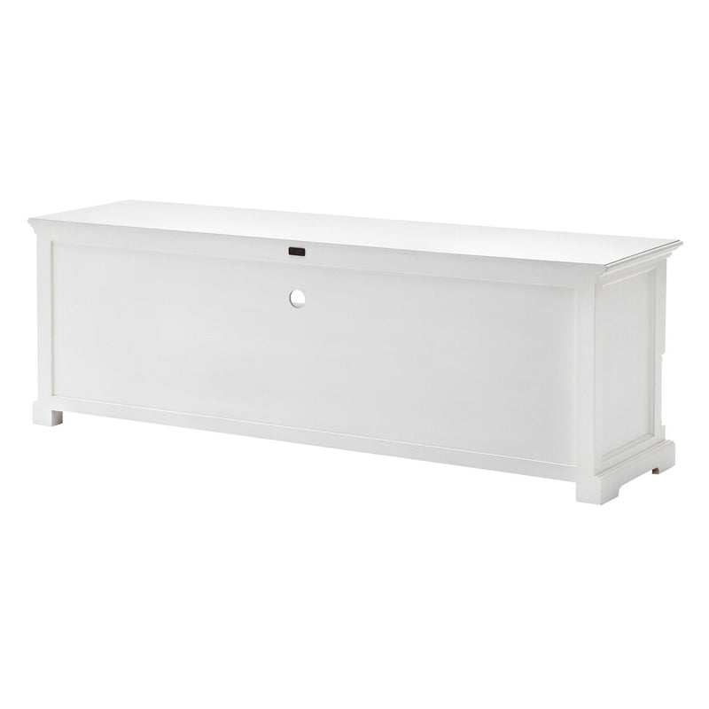 Solid Console Table With Shelves And Drawers - White