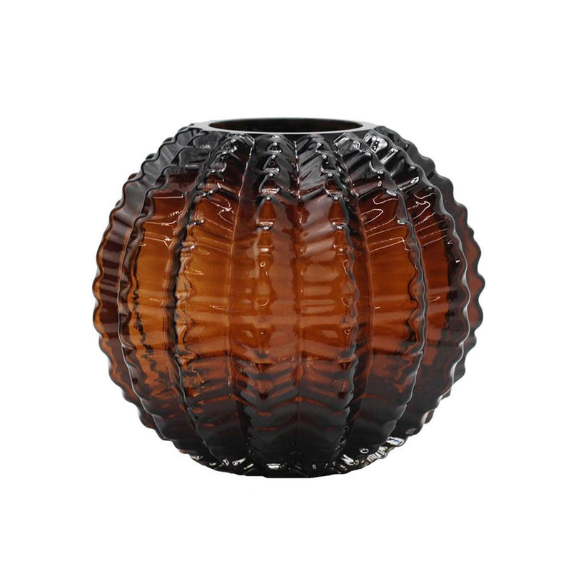 Textured Round Table Vase (574421) - Burnt Umber