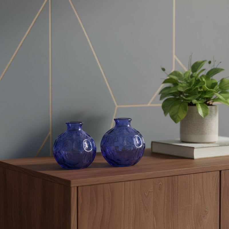 Round Table Vases (Set of 2) - Blue