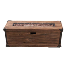 Load image into Gallery viewer, Outdoor Patio Rectangle Gas Burning Fire Pit 50, 000 Btu, Wood Pattern - Brown
