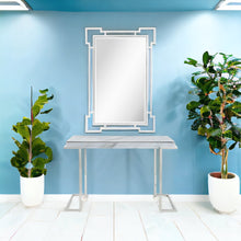 Load image into Gallery viewer, Faux Marble Mirrored Sled Console Table (Set of 2) - White And Silver
