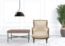 Load image into Gallery viewer, Linen And Natural Solid Color Arm Chair - Ivory
