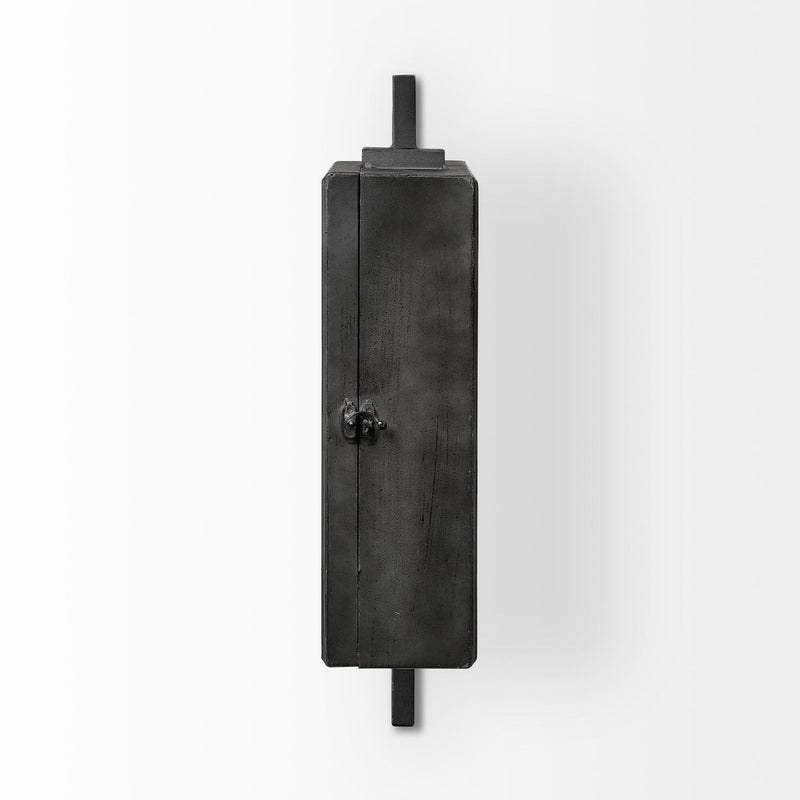 Rectangular Large Industrial Style Wall Clock - Black