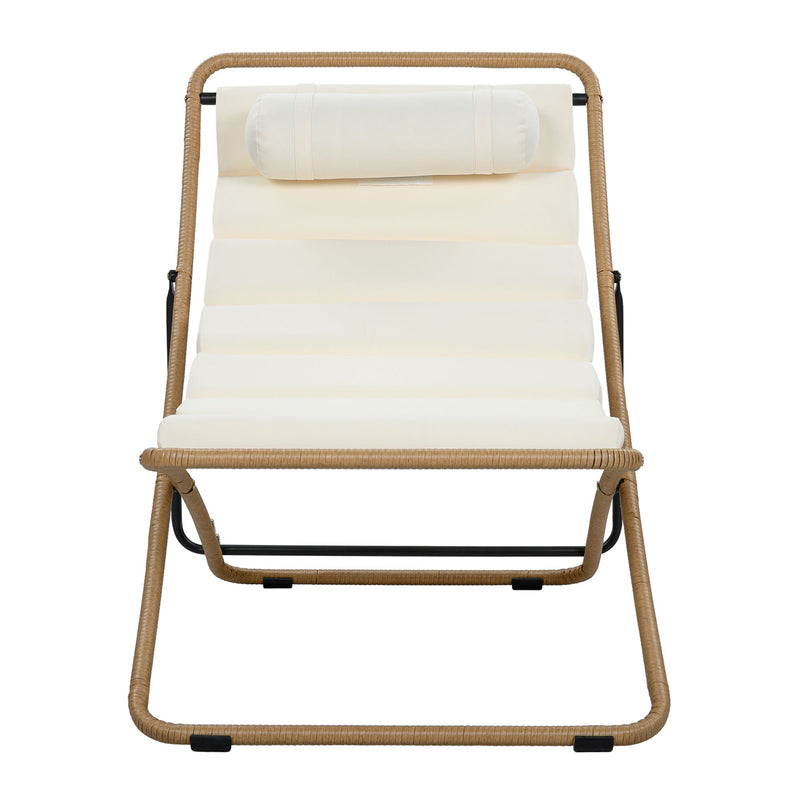 Outdoor Folding Chair With Adjustable Backrest (Set of 2)