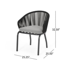 Load image into Gallery viewer, Outdoor Wicker Chair With Powder Coated Iron Legs
