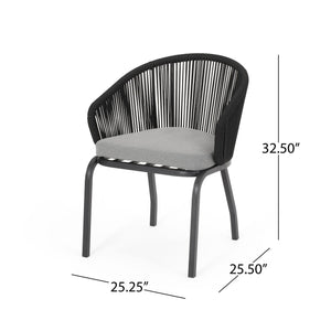 Outdoor Wicker Chair With Powder Coated Iron Legs
