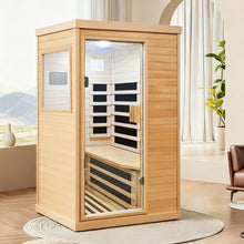 Load image into Gallery viewer, Infrared Sauna Room Single Room With Hemlock Frame, 6 Heating Plates, Built-In Lights And Bluetooth Audio - Natural
