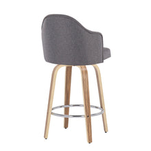 Load image into Gallery viewer, Ahoy - Mid-Century Modern Fixed Height Counter Stool With Zebra Legs / Round Chrome Footrest (Set of 2) - Gray
