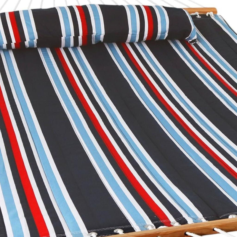 Striped Double Hammock - Blue / Red / White