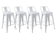 Load image into Gallery viewer, Metal Low Back Counter Height Bar Chairs (Set of 4) - White

