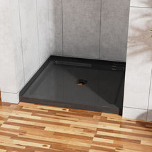 Load image into Gallery viewer, Shower Base, Anti Slip Center Drain Single Threshold - Black
