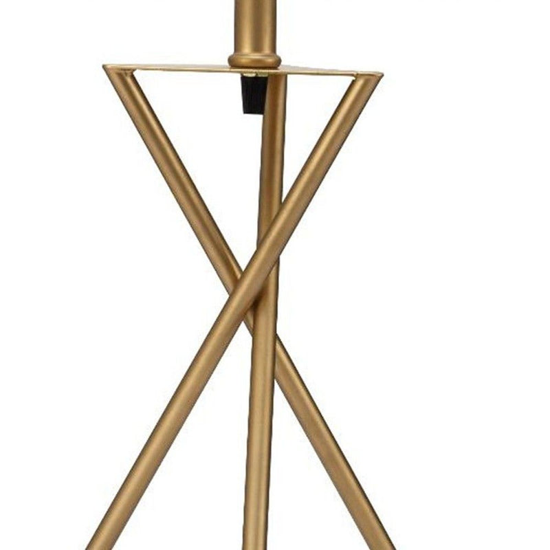 Contemporary Geo Table Lamp With White Shade - Gold