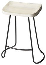 Load image into Gallery viewer, And Iron Backless Counter Height Bar Chair - Off White / Black
