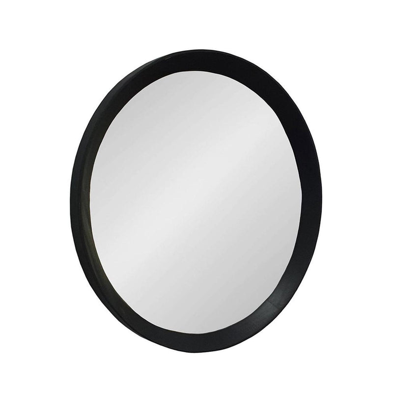 20" Round Framed Accent Mirror - Black