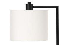 Load image into Gallery viewer, Metal Round USB Table Lamp With Ivory Drum Shade - Black
