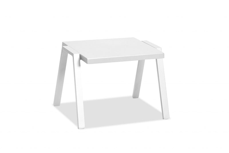 16" Aluminum End Table - White