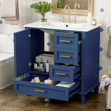 Load image into Gallery viewer, Bathroom Vanity, Modern Bathroom Cabinet With Sink Combo Set, Bathroom Storage Cabinet With A Soft Closing Door And 3 Drawers, Solid Wood Frame
