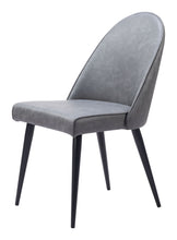 Load image into Gallery viewer, Upholstered In Faux Leather Dining Side Chairs (Set of 2) - Gray / Black
