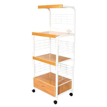 Load image into Gallery viewer, 26" Rolling Kitchen Cart With Storage - White / Natural
