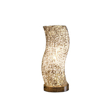 Load image into Gallery viewer, Bedside Table Lamp With Silver Swirl Novelty Shade - Silver
