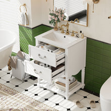 Load image into Gallery viewer, Wave Design Bathroom Vanity With Sink, 2 Drawers And Open Shelf
