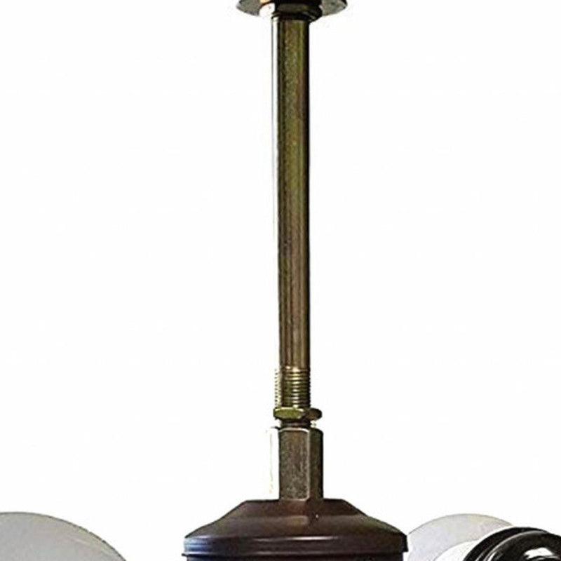 Metal Two Light Candlestick Table Lamp With Ivory Shade - Dark Brown