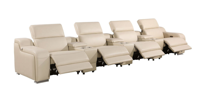 169" Reclining USB Sofa - Steel