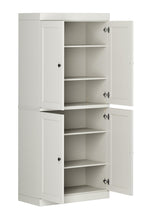 Load image into Gallery viewer, Adjustable Six Tier Library Bookcase With Four Doors (745614) - Off White
