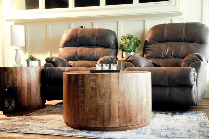 Solid Wood Round Bunching Coffee Tables - Natural